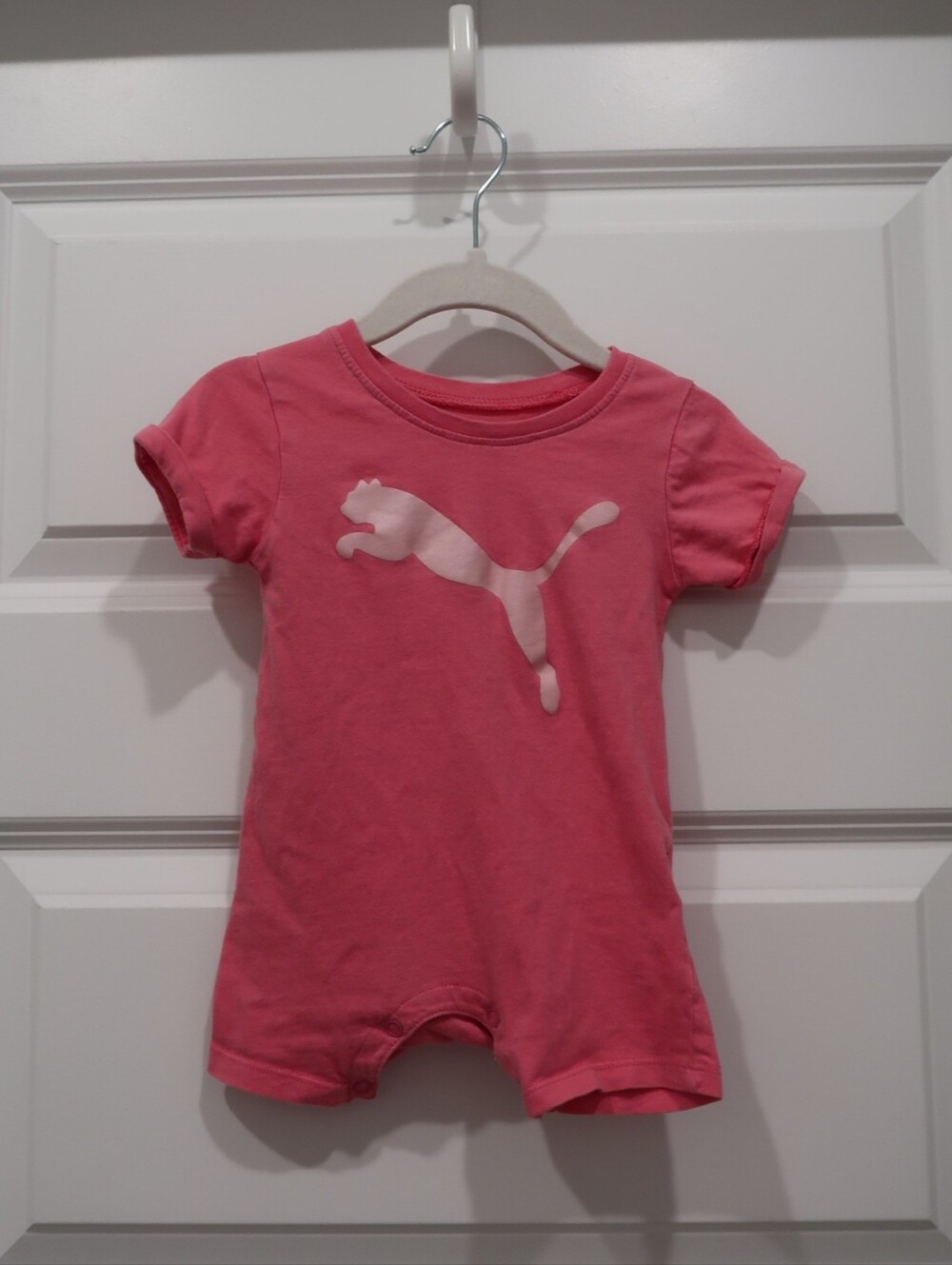 Puma Baby Girl Pink Romper With Bold Puma Logo Size 6-9 Months